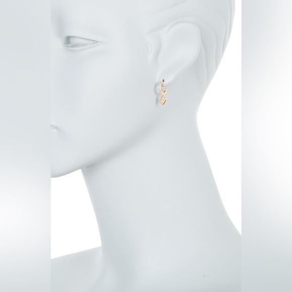Nordstrom Rack CZ Heart Studs & Huggie Drop Earrings Set - Picture 3 of 3